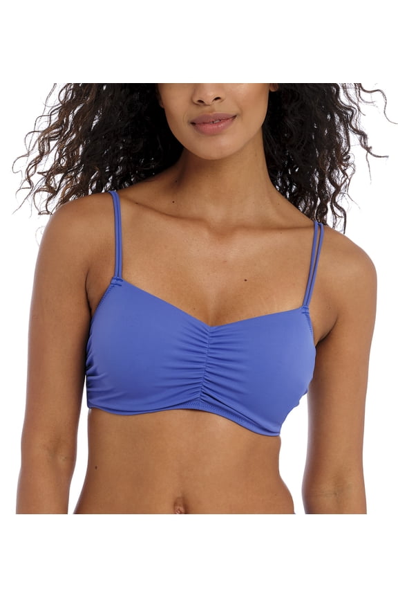 Jewel Cove Convertible Underwire Bralette Bikini Top (7239),34F,Plain Azure