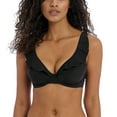 thumbnail image 1 of Freya Jewel Cove High Apex Underwire Bikini Top with J Hook (7230),34DD,Plain Black, 1 of 5
