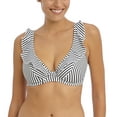 thumbnail image 1 of Freya Jewel Cove High Apex Underwire Bikini Top with J Hook (7230),38G,Stripe Black, 1 of 6