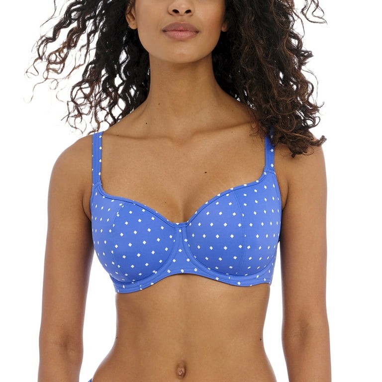 Freya Jewel Cove Sweetheart Padded Underwire Bikini Top (7231),36H,Azure