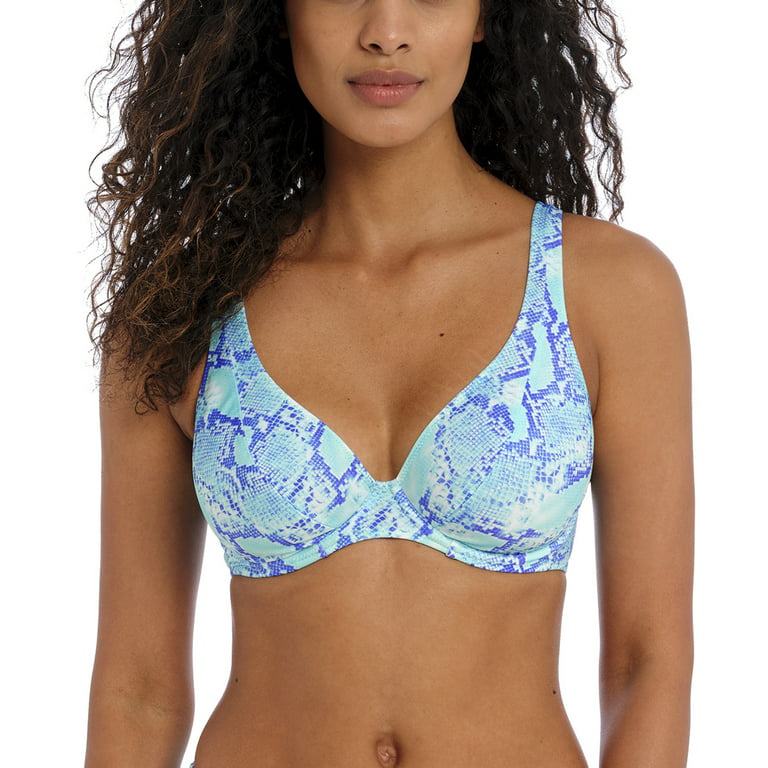 Freya Komodo Bay Underwire High Apex Bikini Top (204013),38DD,Aqua 
