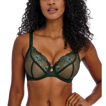 Freya Loveland Plunge Underwire Bra (401002),32FF,Deep Emerald