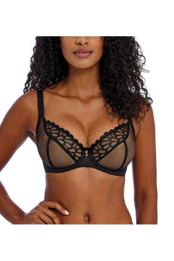Loveland Plunge Underwire Bra (401002),34GG,Bombshell Black