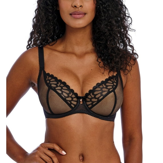 Freya Loveland Plunge Underwire Bra (401002),36FF,Bombshell Black