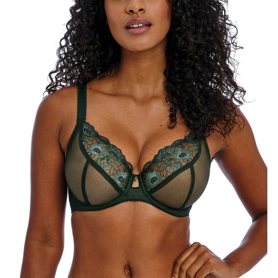 Freya Loveland Plunge Underwire Bra (401002),38GG,Deep Emerald
