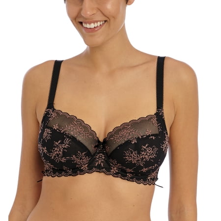 Freya Offbeat Decadence Side Support Underwire Bra (402501),32JJ,Black