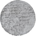 thumbnail image 1 of Freya Plush Shag Rug with Metallic Sheen, Platinum/Gray, 10ft x 10ft Round, 1 of 2