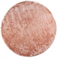 thumbnail image 1 of Freya Plush Shag Rug with Metallic Sheen, Salmon Pink, 8ft x 8ft Round, 1 of 7