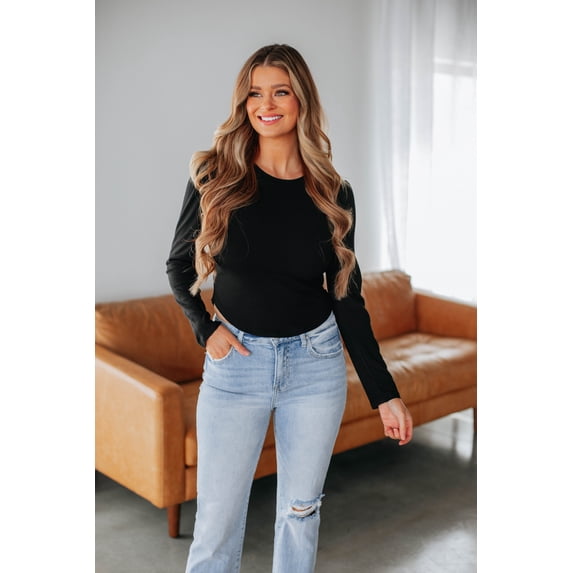 Freya Ribbed Top - Black