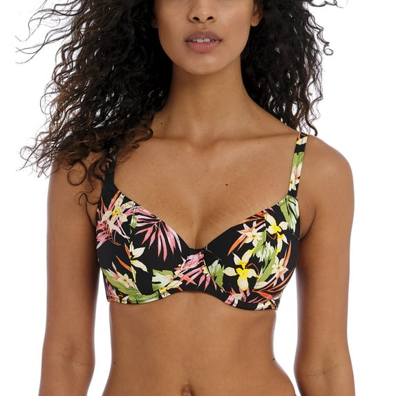 Freya Savanna Sunset Underwire Plunge Bikini Top (204102),32GG,Multi