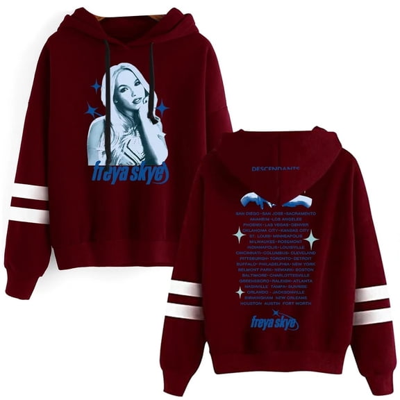 Freya Skye 2025 Tour Merch Print Hoodie – Unisex Pocketless Pullover Sweatshirt, Casual Streetwear Concert Gift for Music Lovers