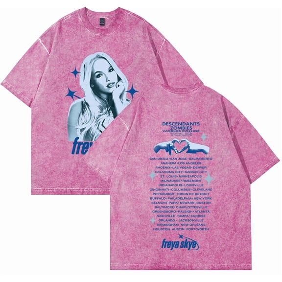Freya Skye 2025 Tour Merch Tshirt Vintage Washed Cotton Dirtyfit T-Shirt Oversized Black Graphic Tee
