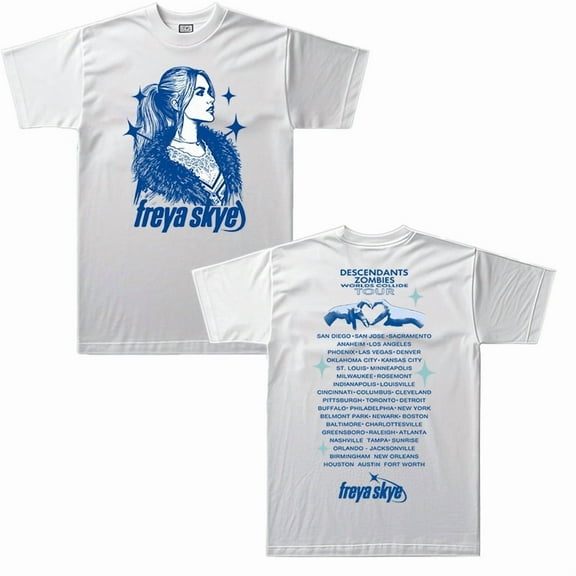 Freya Skye 2025 World Tour T-shirt Summer Unisex Short-sleeved Fashion Y2K Casual Stylish Design Tee