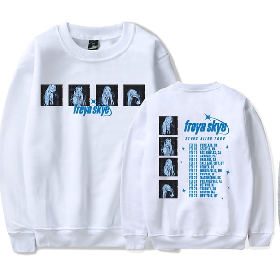 Freya Skye 2026 Stars Align Tour Merch Crewneck Sweatshirts Winter Unisex Fashion Long Sleeve Stylish Y2K Design Top