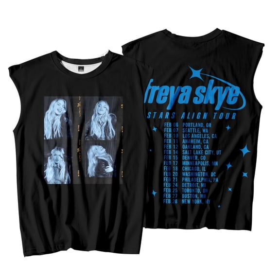 Freya Skye 2026 Stars Align Tour Print Merch Tank Top – Unisex Sleeveless Graphic Shirt, Streetwear Concert Fans Support Outfit