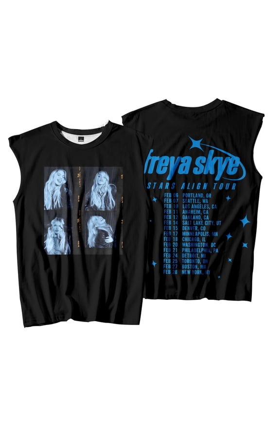 Freya Skye 2026 Stars Align Tour Print Merch Tank Top – Unisex Sleeveless Graphic Shirt, Streetwear Concert Fans Support Outfit