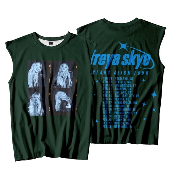 Freya Skye 2026 Stars Align Tour Print Merch Tank Top – Unisex Sleeveless Graphic Shirt, Streetwear Concert Fans Support Outfit