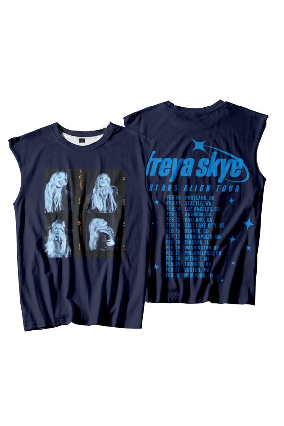 Freya Skye 2026 Stars Align Tour Print Merch Tank Top – Unisex Sleeveless Graphic Shirt, Streetwear Concert Fans Support Outfit