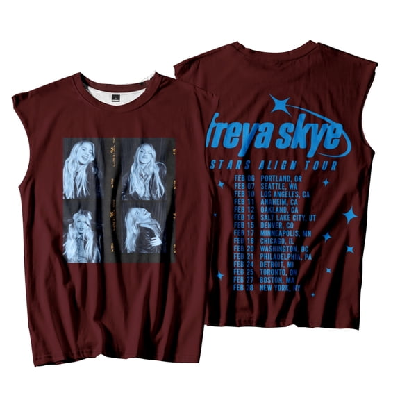 Freya Skye 2026 Stars Align Tour Print Merch Tank Top – Unisex Sleeveless Graphic Shirt, Streetwear Concert Fans Support Outfit