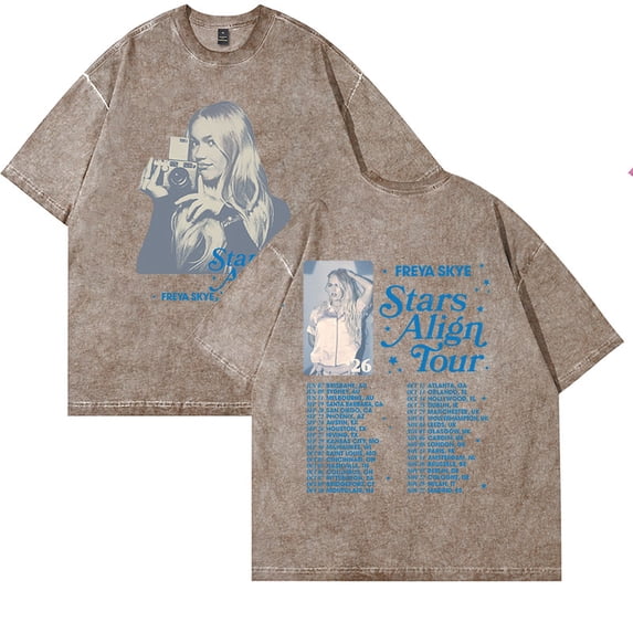Freya Skye 2026 Tour Merch Tshirt Vintage Washed Cotton Dirtyfit T-Shirt Oversized Black Graphic Tee