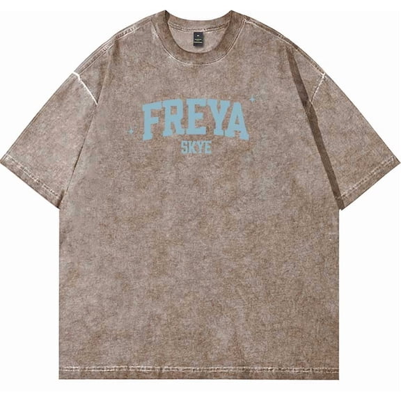 Freya Skye Logo Merch Tshirt Vintage Washed Cotton Dirtyfit T-Shirt Oversized Black Graphic Tee