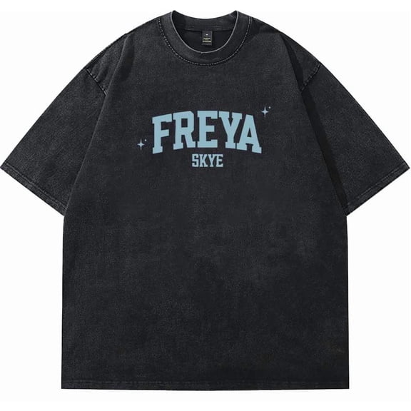 Freya Skye Logo Merch Tshirt Vintage Washed Cotton Dirtyfit T-Shirt Oversized Black Graphic Tee