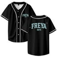 thumbnail image 1 of Freya Skye Merch Baseball Jersey Shirt V-Neck Women Men Short Sleeve Streetwear Clothes, 1 of 2