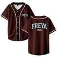 thumbnail image 1 of Freya Skye Merch Baseball Jersey Shirt V-Neck Women Men Short Sleeve Streetwear Clothes, 1 of 3