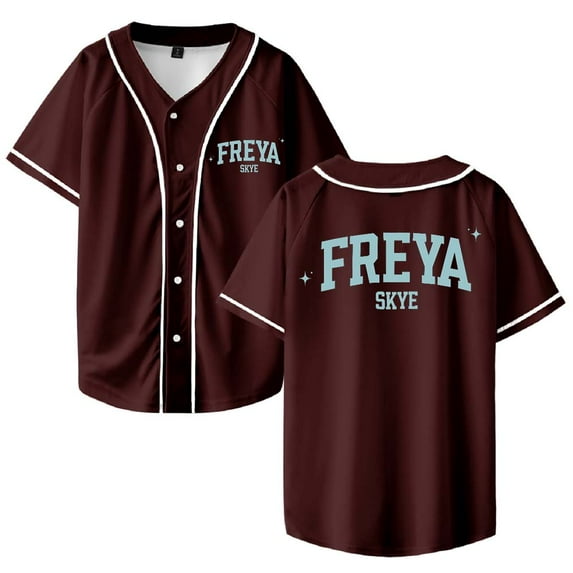 Freya Skye Merch Baseball Jersey Shirt V-Neck Women Men Short Sleeve Streetwear Clothes