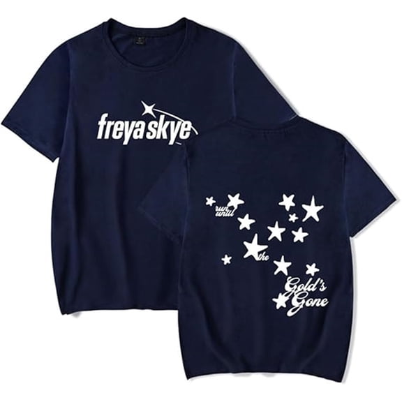 Freya Skye Merch Gold's Gone Casual T-Shirt For Men And Women Stylish Crew Neck Short Sleeve Top,XL,Navy