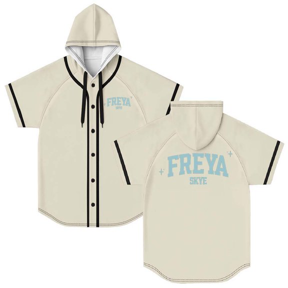 Freya Skye Merch Hooded Baseball Jersey Short Sleeve Shirt Women Men Crewneck Tee