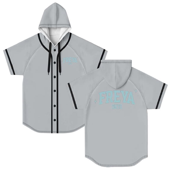 Freya Skye Merch Hooded Baseball Jersey Short Sleeve Shirt Women Men Crewneck Tee