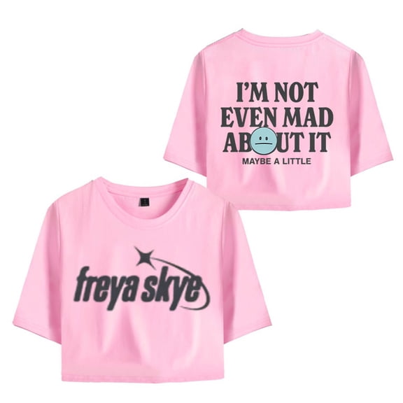 Freya Skye Merch “Not Even Mad About lt” Print Crop T-Shirt – Women’s Graphic Short Sleeve Tee, Casual Streetwear Gift for Music Lovers