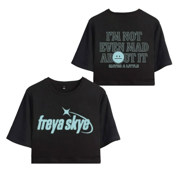 Freya Skye Merch “Not Even Mad About lt” Print Crop T-Shirt – Women’s Graphic Short Sleeve Tee, Casual Streetwear Gift for Music Lovers