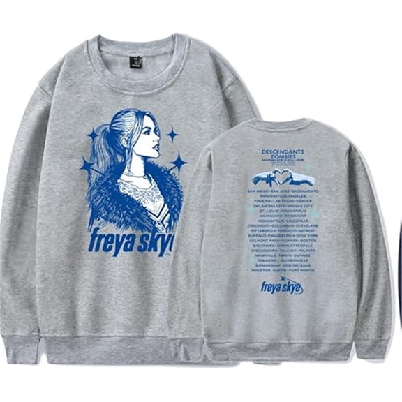 Freya Skye Merch World Tour Crew Neck Casual Sweatshirt For Men And Women Stylish Long-Sleeved Pullover