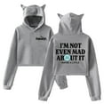 thumbnail image 1 of Freya Skye Not Even Mad About It Hoodie Cat Ears Crop Top Long Sleeve Streetwear Women's Clothes, 1 of 3