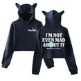 thumbnail image 1 of Freya Skye Not Even Mad About It Hoodie Cat Ears Crop Top Long Sleeve Streetwear Women's Clothes, 1 of 3