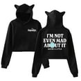 thumbnail image 1 of Freya Skye Not Even Mad About It Hoodie Cat Ears Crop Top Long Sleeve Streetwear Women's Clothes, 1 of 3