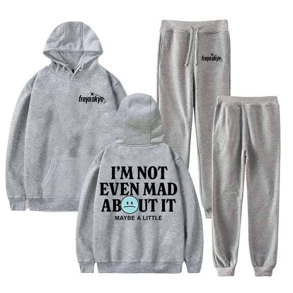 Freya Skye Not Even Mad About It Hoodie Jogger Pants Two Piece Set Sweatshirts Sweatpants Men Women's Set