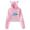 thumbnail image 1 of Freya Skye Silent Treatment Merch Hoodie Cat Ears Crop Top Long Sleeve Streetwear Women's Clothes, 1 of 3