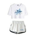 thumbnail image 1 of Freya Skye Silent Treatment Merch Short Sleeve Crop Top+Shorts Two Piece Set Women's Top Sets, 1 of 4