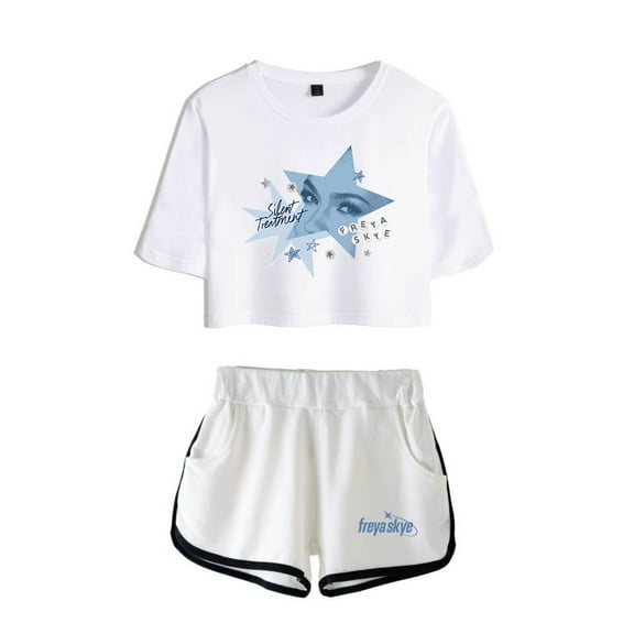 Freya Skye Silent Treatment Merch Short Sleeve Crop Top Shorts Two Piece Set Women's Top Sets