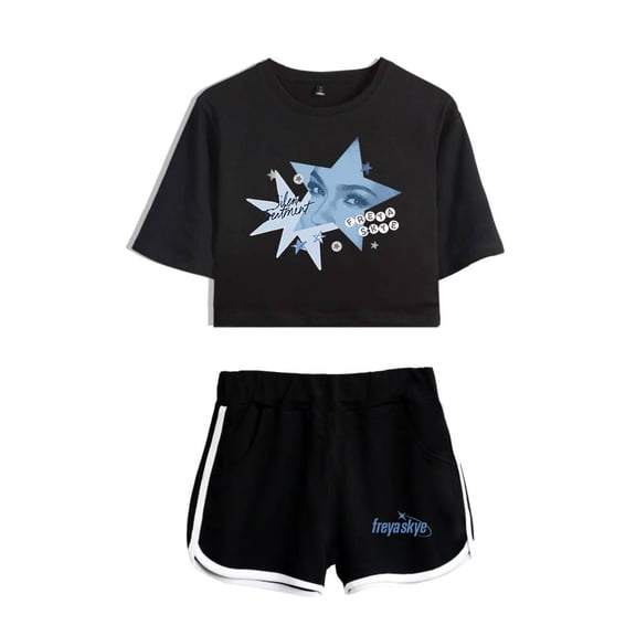Freya Skye Silent Treatment Merch Short Sleeve Crop Top Shorts Two Piece Set Women's Top Sets