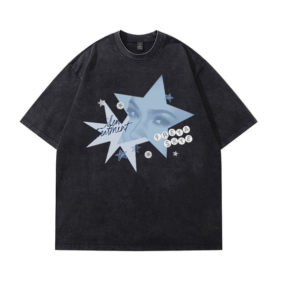 Freya Skye Silent Treatment Merch Tshirt Vintage Washed Cotton Dirtyfit T-Shirt Oversized Black Graphic Tee