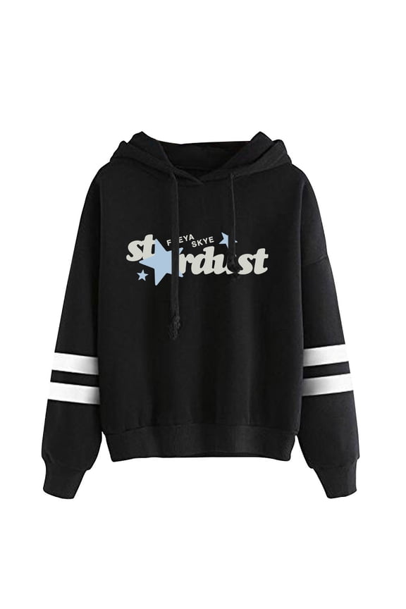 Freya Skye Stardust Pullover Hoodie Long Sleeve Pocketless Unisex Casual Fashion Sweatshirt
