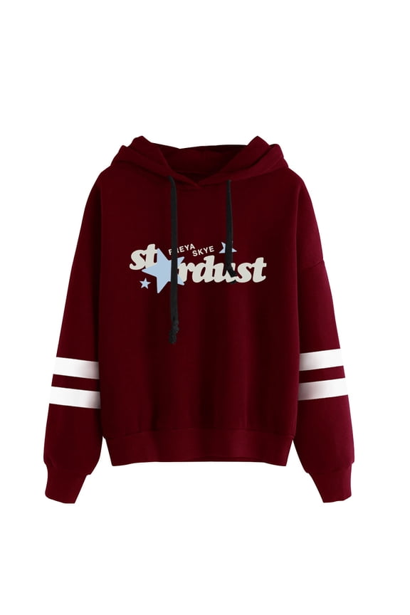 Freya Skye Stardust Pullover Hoodie Long Sleeve Pocketless Unisex Casual Fashion Sweatshirt