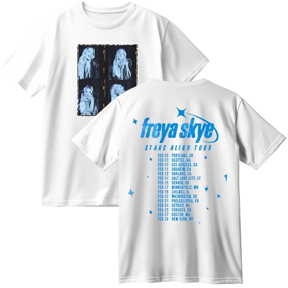 Freya Skye Stars Align Tour 2026 Cotton T-Shirt Women Men Fashion Crewneck Short Sleeve Tee
