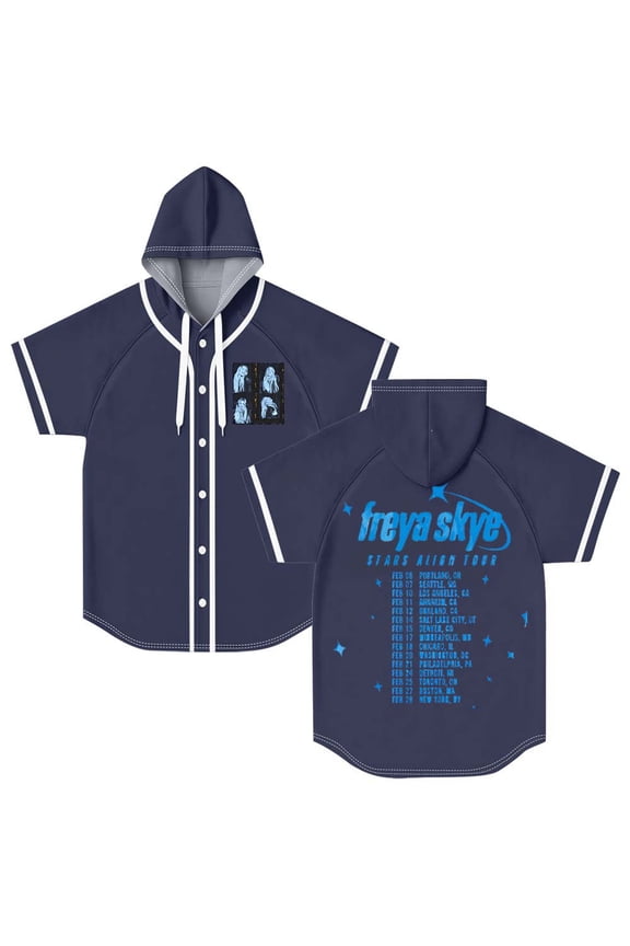 Freya Skye Stars Align Tour 2026 Hooded Baseball Jersey Short Sleeve Shirt Women Men Crewneck Tee