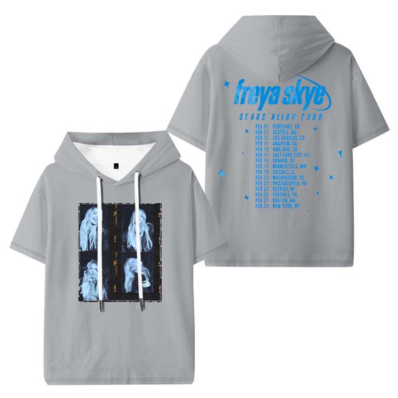Freya Skye Stars Align Tour 2026 Hooded T-Shirts Women Men Short Sleeve Tee Casual Fashion Clothes