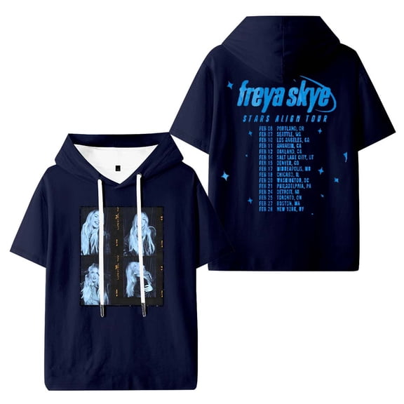 Freya Skye Stars Align Tour 2026 Hooded T-Shirts Women Men Short Sleeve Tee Casual Fashion Clothes